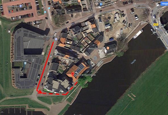 Laden/lossen route achterzijde theater